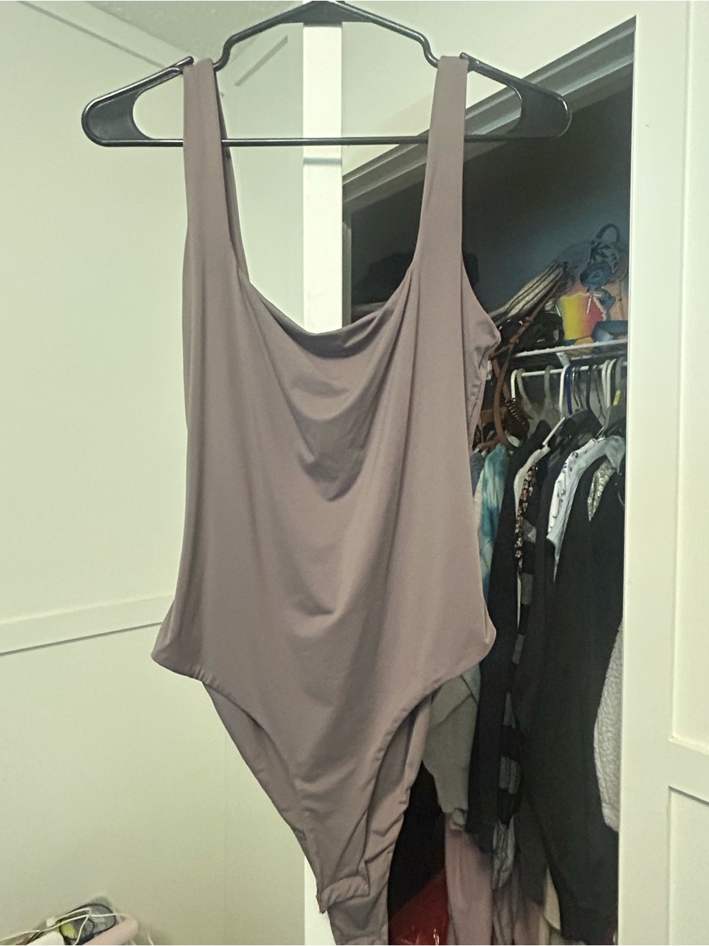 SHEIN Taupe Scoop Neck Sleeveless Bodysuit